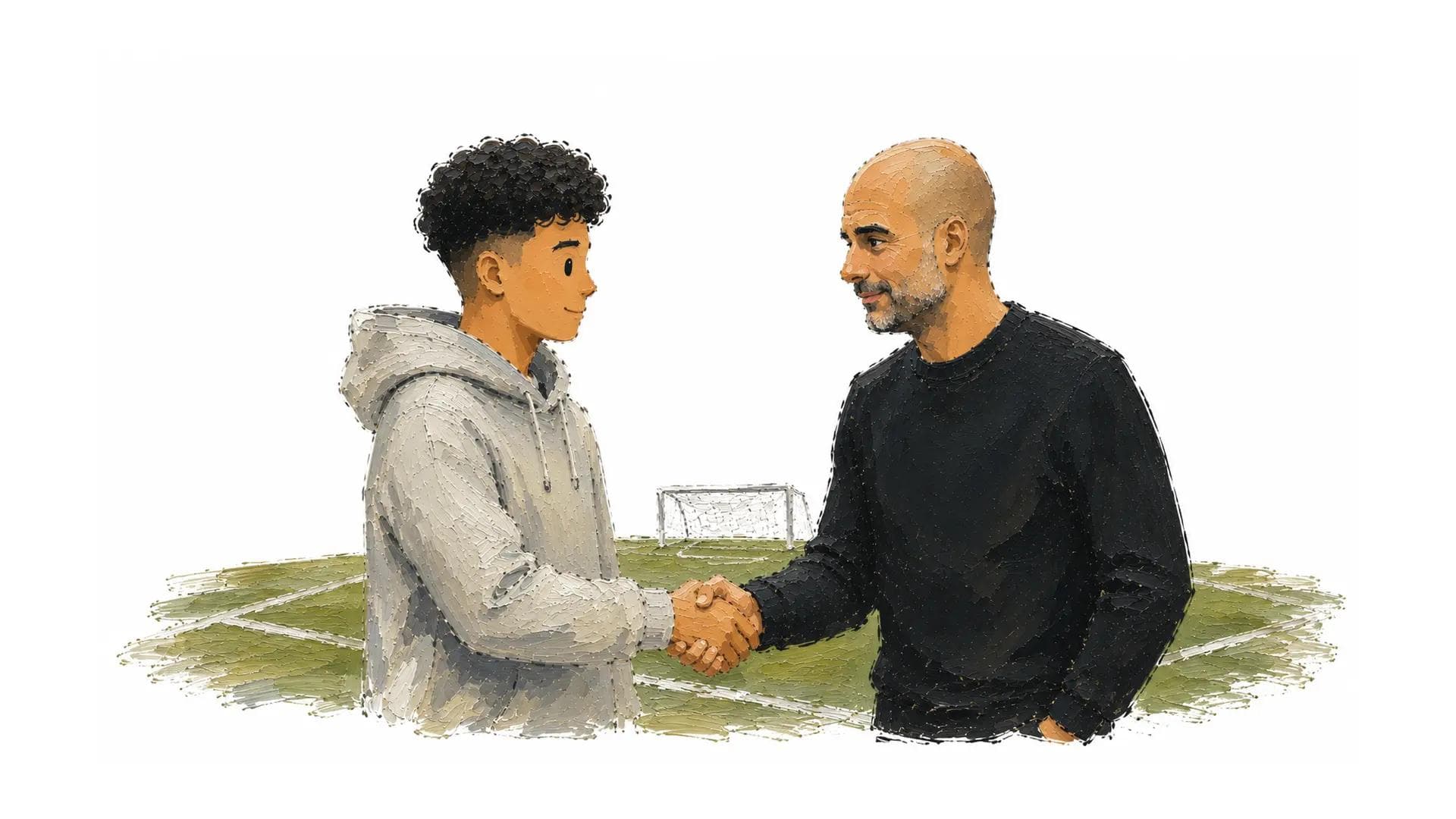 Jie and Pep Guardiola